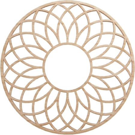 Ekena Millwork Cannes Wood Fretwork Pierced Ceiling Medallion, Alder, 18"OD x 6 1/8"ID x 3/8"T CMWP18X18X0375CNAL